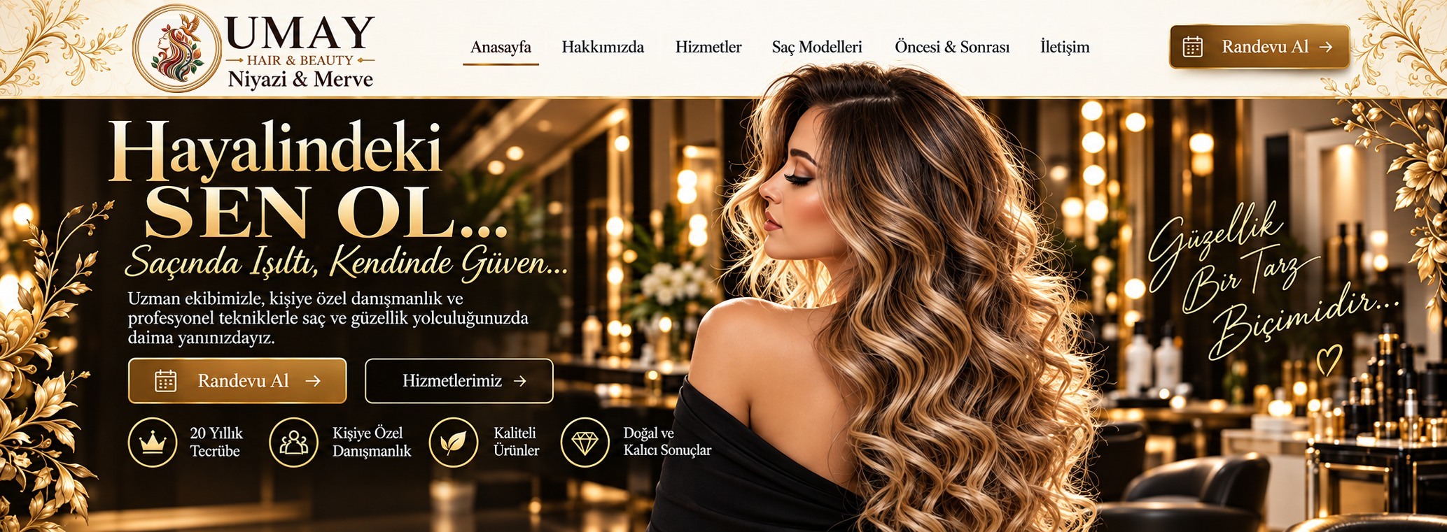 UMAY Hair & Beauty, Niyazi & Merve. Saçında Işıltı, Kendinde Güven... Uzman ekibimizle, kişiye özel danışmanlık ve profesyonel tekniklerle saç ve güzellik yolculuğunuzda daima yanınızdayız.